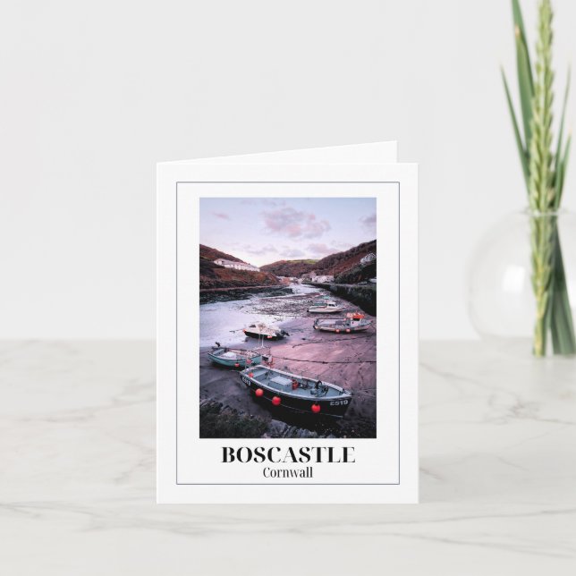 Low Tide, Boscastle, Cornwall Card (Front)