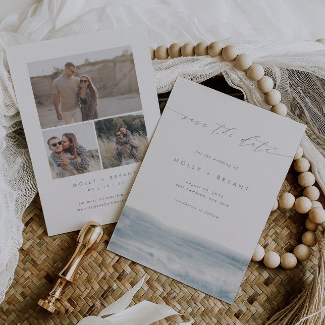 Low Tide Coastal Photo Wedding Save The Date (Creator Uploaded)