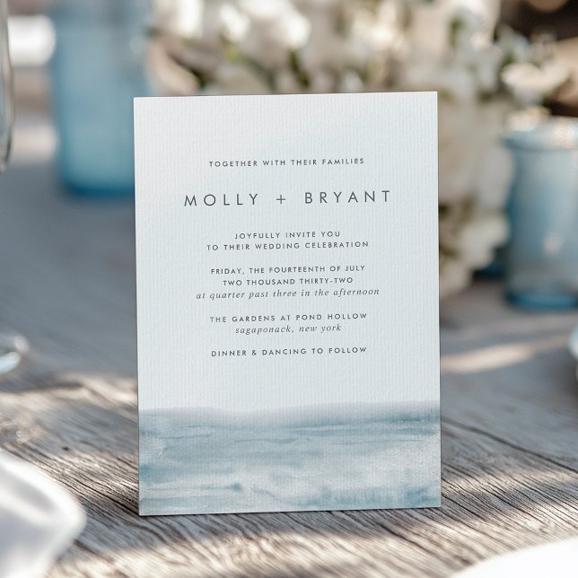 Low Tide Coastal Watercolor Wedding Invitation (Creator Uploaded)