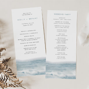 Low Tide Coastal Watercolor Wedding Program