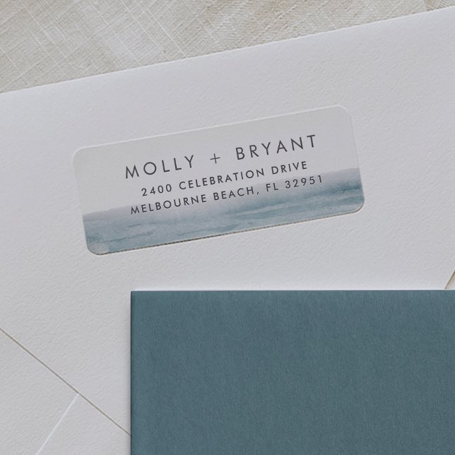 Low Tide | Coastal Wedding Return Address Label (Creator Uploaded)