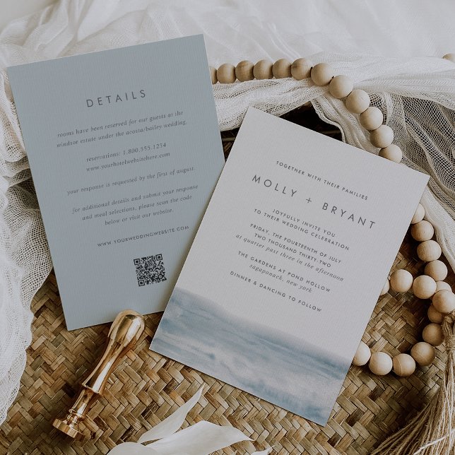 Low Tide Double Sided Modern Coastal Wedding Invitation (Creator Uploaded)