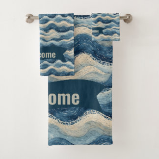 Low Tide Ocean Life Coastal Beach House Welcome Bath Towel Set
