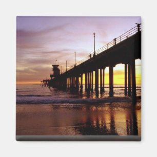 Low tide reflections at sundown, Huntington Beach Magnet