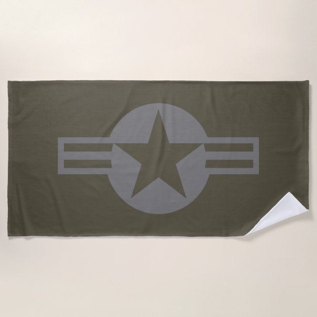 Low Visibility Grey Roundel of the US Air Forces Beach Towel (Front)