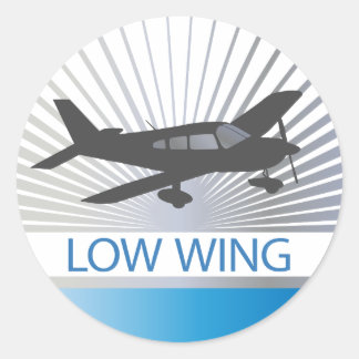 Low Wing Aeroplane Classic Round Sticker