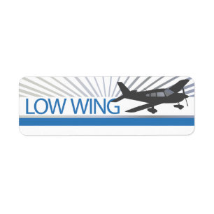 Low Wing Aeroplane Return Address Label