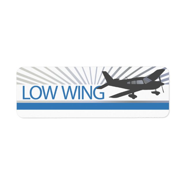 Low Wing Aeroplane Return Address Label (Front)