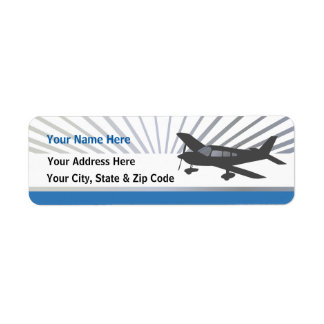 Low Wing Aeroplane Return Address Label