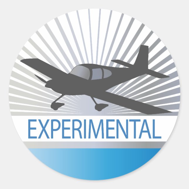 Low Wing Experimental Aeroplane Classic Round Sticker (Front)