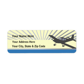Low Wing Experimental Aeroplane Return Address Label