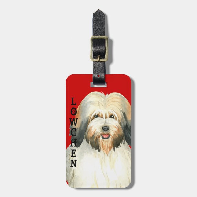 Lowchen Colour Block Luggage Tag (Front Vertical)