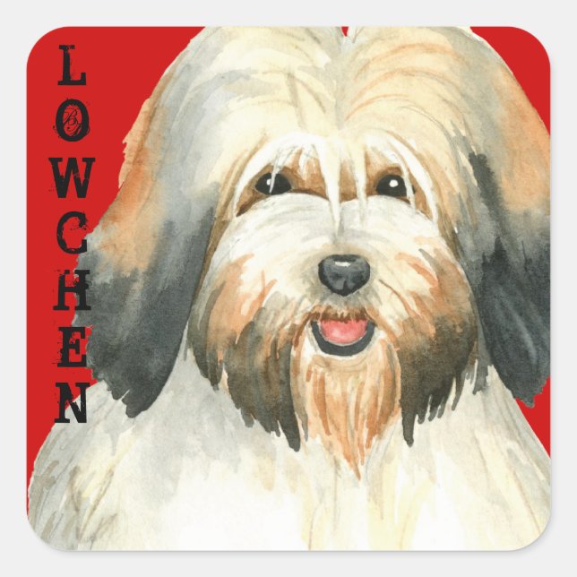 Lowchen Colour Block Square Sticker (Front)