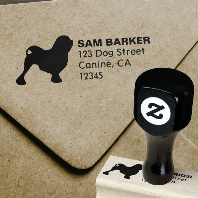 Lowchen Dog Breed Silhouette Return Address Rubber Stamp (Creator Uploaded)
