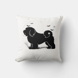 Lowchen Dog � Halloween Moon Silhouette Classic T- Cushion