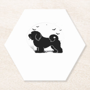 Lowchen Dog � Halloween Moon Silhouette Classic T- Paper Coaster