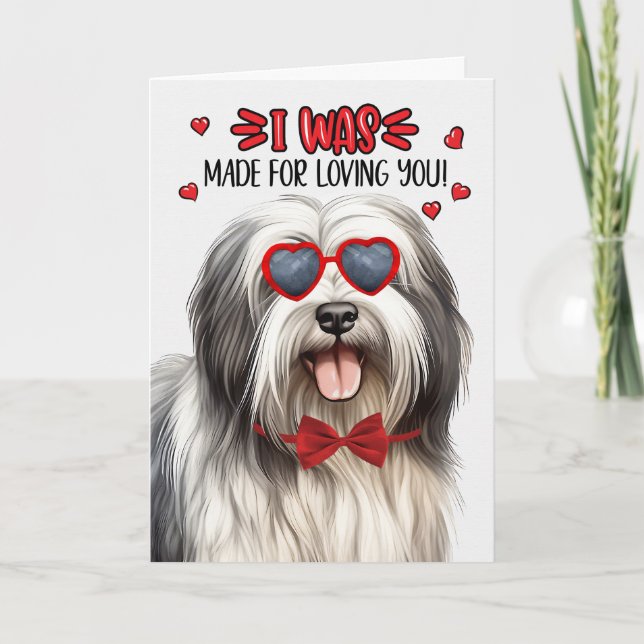 Lowchen Dog Made for Loving You Valentine Holiday Card (Front)