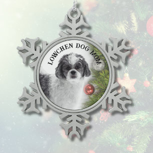 Lowchen Dog Mum  Snowflake Pewter Christmas Ornament