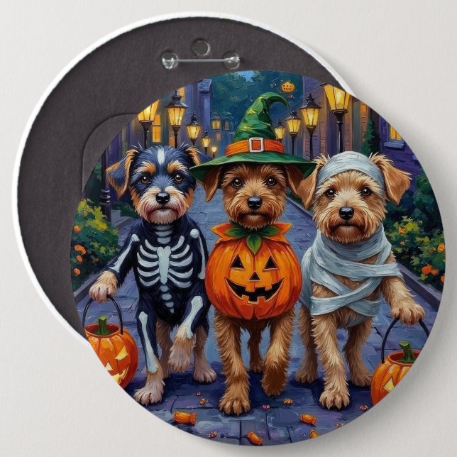 Lowchen Dogs Trick-or-Treating Halloween Costumes 6 Cm Round Badge (Front & Back)