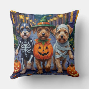 Lowchen Dogs Trick-or-Treating Halloween Costumes Cushion