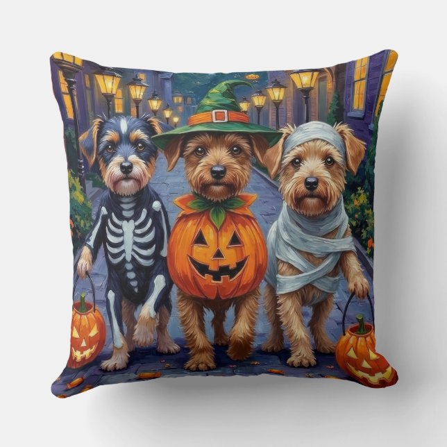 Lowchen Dogs Trick-or-Treating Halloween Costumes Cushion (Back)