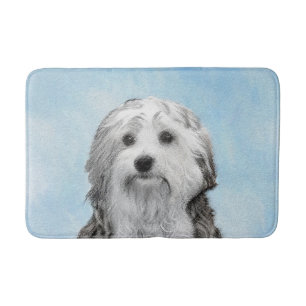 Lowchen Painting - Cute Original Dog Art Bath Mat