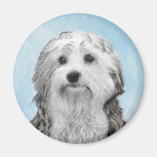 Lowchen Painting - Cute Original Dog Art Magnet
