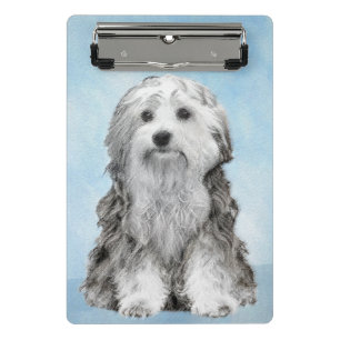 Lowchen Painting - Cute Original Dog Art Mini Clipboard