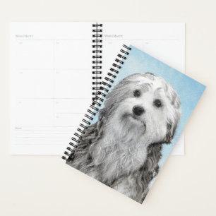 Lowchen Painting - Cute Original Dog Art Planner