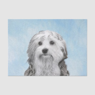 Lowchen Painting - Cute Original Dog Art Tissue Paper