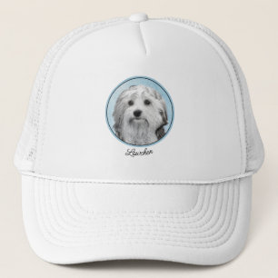 Lowchen Painting - Cute Original Dog Art Trucker Hat