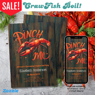 Lowcountry Boil Crawfish Party Rustic Invitation