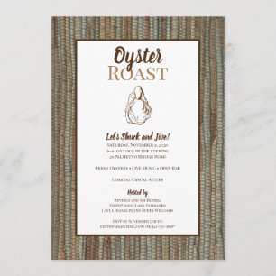 Lowcountry Grasscloth Oyster Roast Invitation