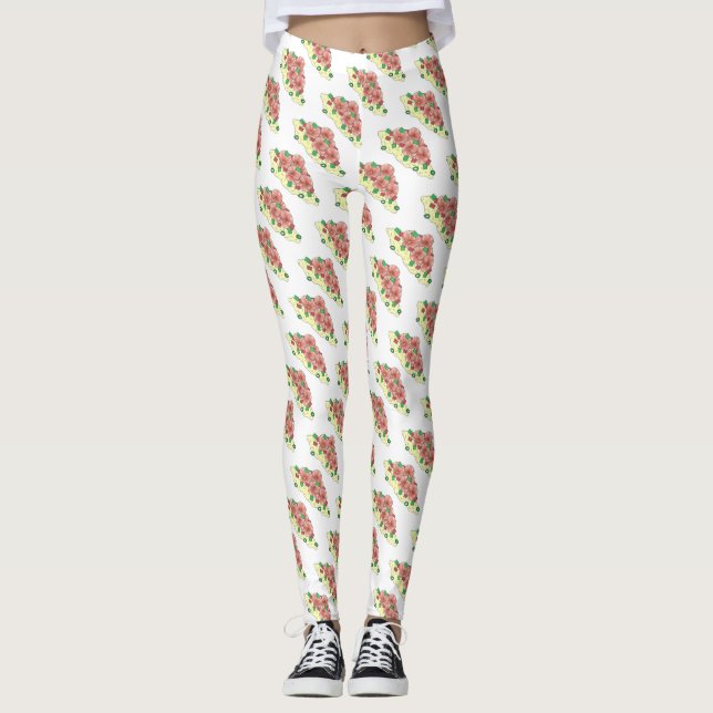 Lowcountry South Carolina SC Shrimp and Grits Food Leggings (Front)