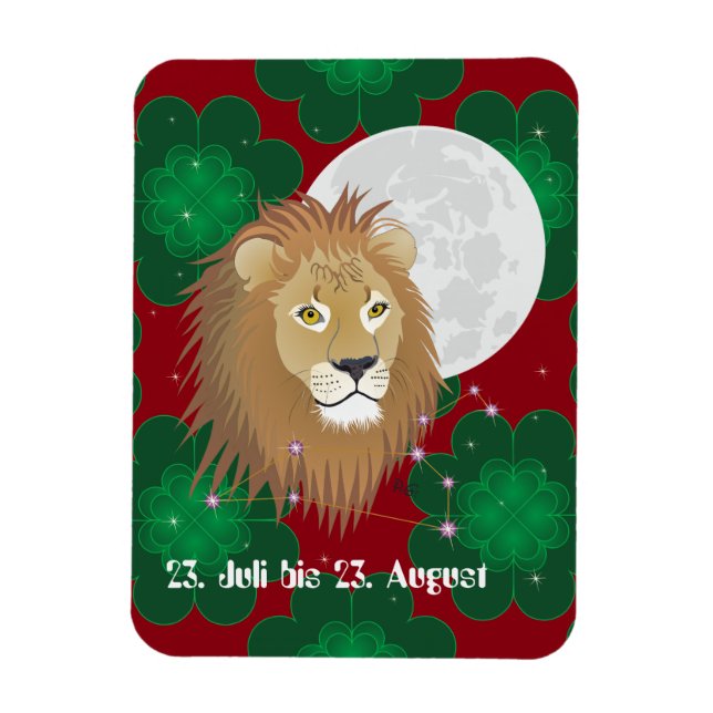 Löwe 23. Juli bis 22. August Premium Flexi Magnet (Vertical)