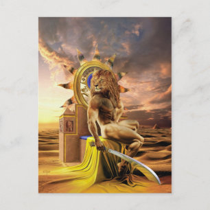 Löwe - Postkarte Postcard