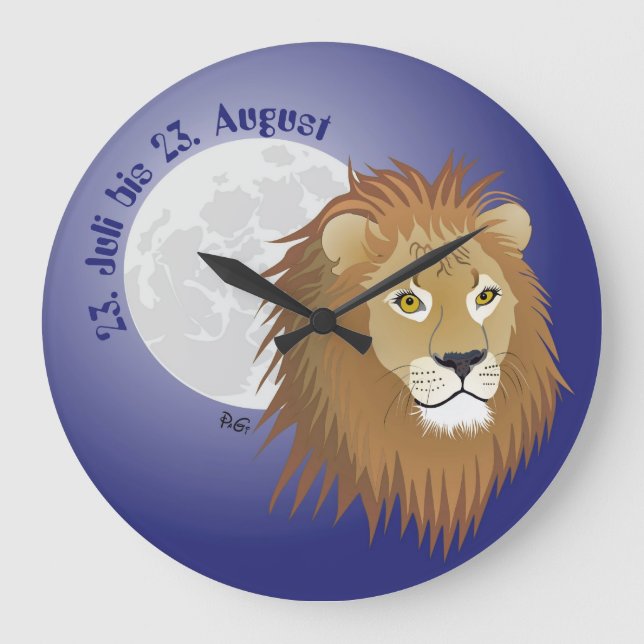 Löwe - Sternzeichen Uhr Large Clock (Front)