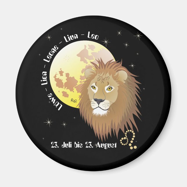 Löwe - Tierkreiszeichen Magnet (Front)