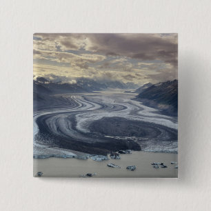 Lowell Glacier flows into the Alsek River in 15 Cm Square Badge