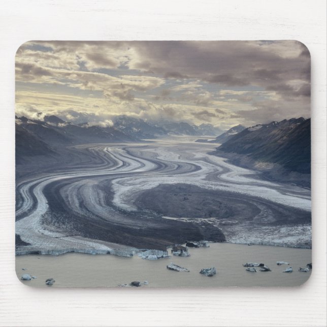 Lowell Glacier flows into the Alsek River in Mouse Pad (Front)