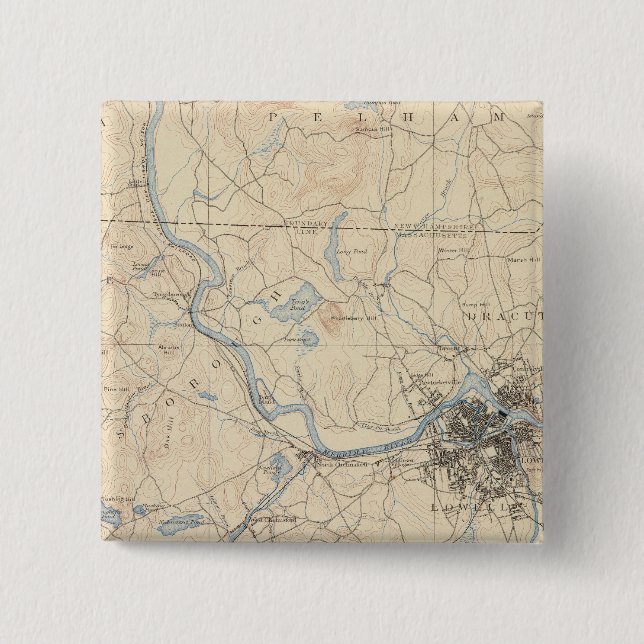 Lowell, Massachusetts 15 Cm Square Badge (Front)
