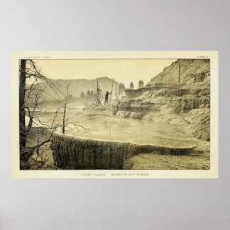 Lower Basins. Mammoth Hot Springs.(1883) Poster
