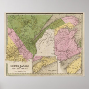 Lower Canada And New Brunswick Poster