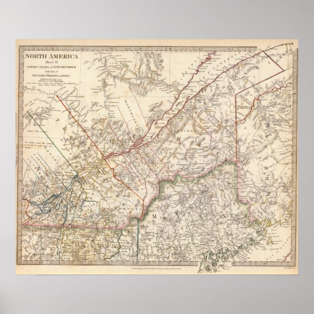 Lower Canada, NB, NY, Vt, Maine Poster (Front)