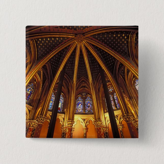 Lower chapel of La Sainte-Chapelle, Paris, 15 Cm Square Badge (Front)