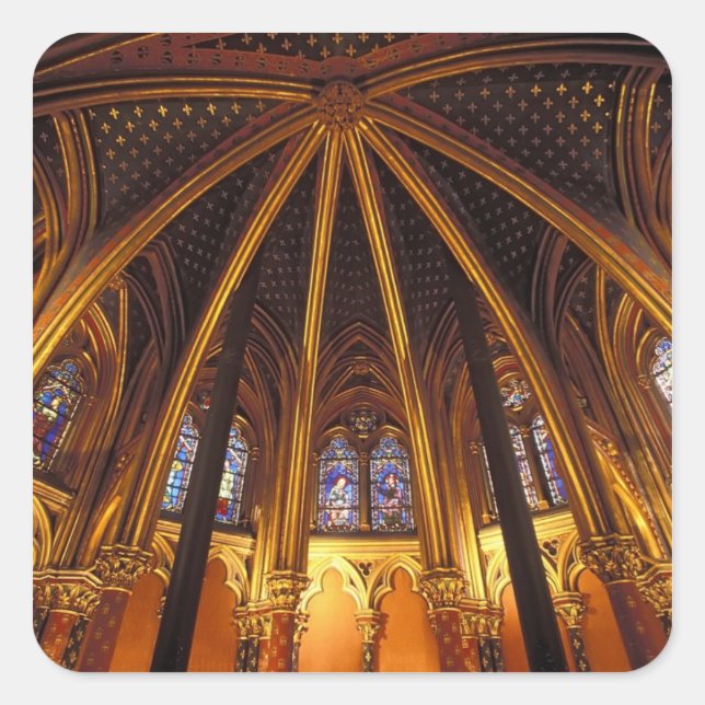Lower chapel of La Sainte-Chapelle, Paris, Square Sticker (Front)