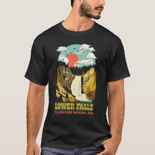 Lower Falls Canyon Yellowstone National Park Vinta T-Shirt