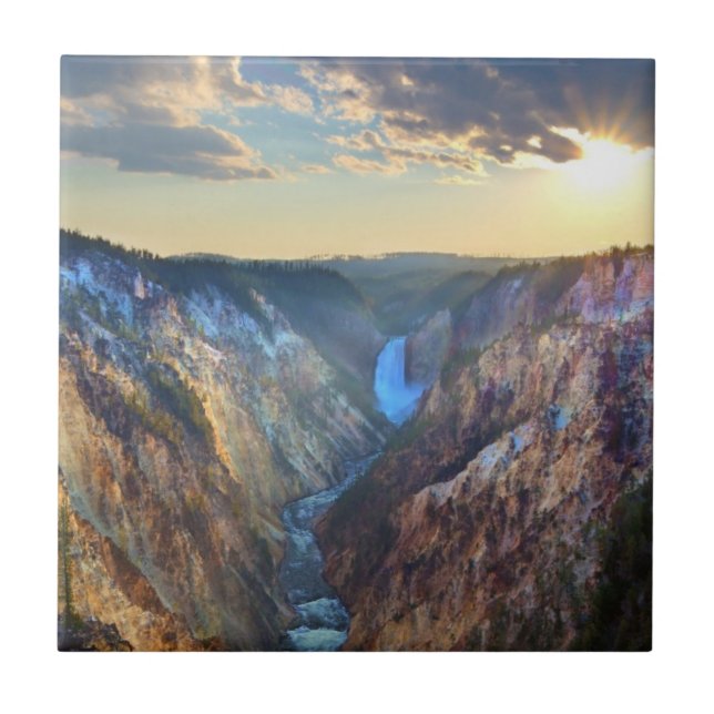 Lower Falls from Artist's Point Ceramic Tile (Front)