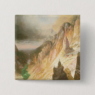 Lower Falls, Grand Canyon of the Yellowstone 15 Cm Square Badge