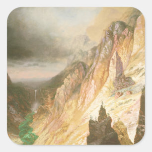 Lower Falls, Grand Canyon of the Yellowstone Square Sticker